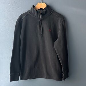 POLO BY RALPH LAUREN Black Zip-Up Sweater quarter zip pullover medium size 10 12